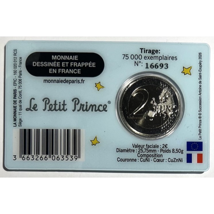 2026 - Coincard 2 Euros France, Le Petit Prince - L'avion