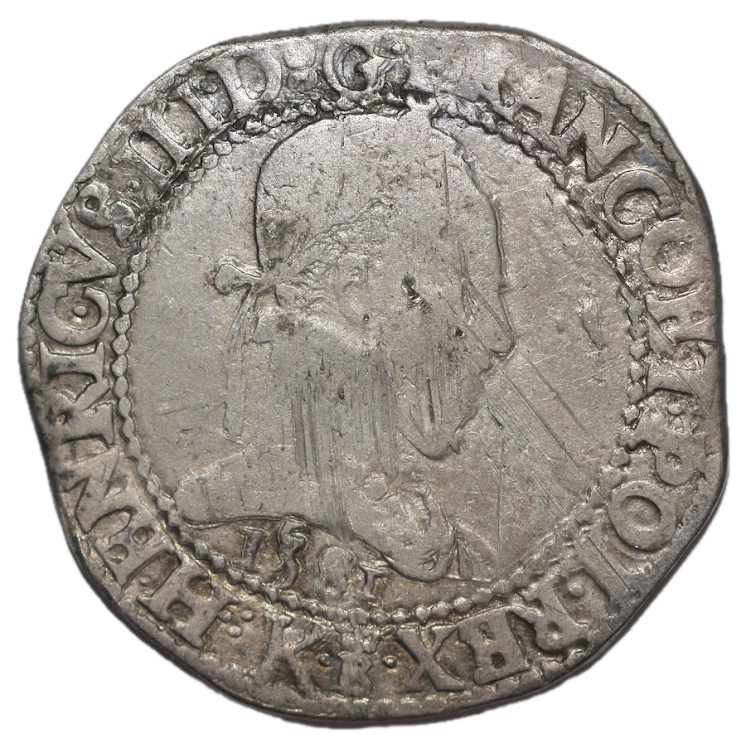 France- Henri III (1574-1589), Franc 1581 B (Rouen)