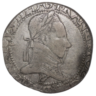Henri III - France (1574-1589), 1/2 Franc Col Plat 157- Dup. 1131