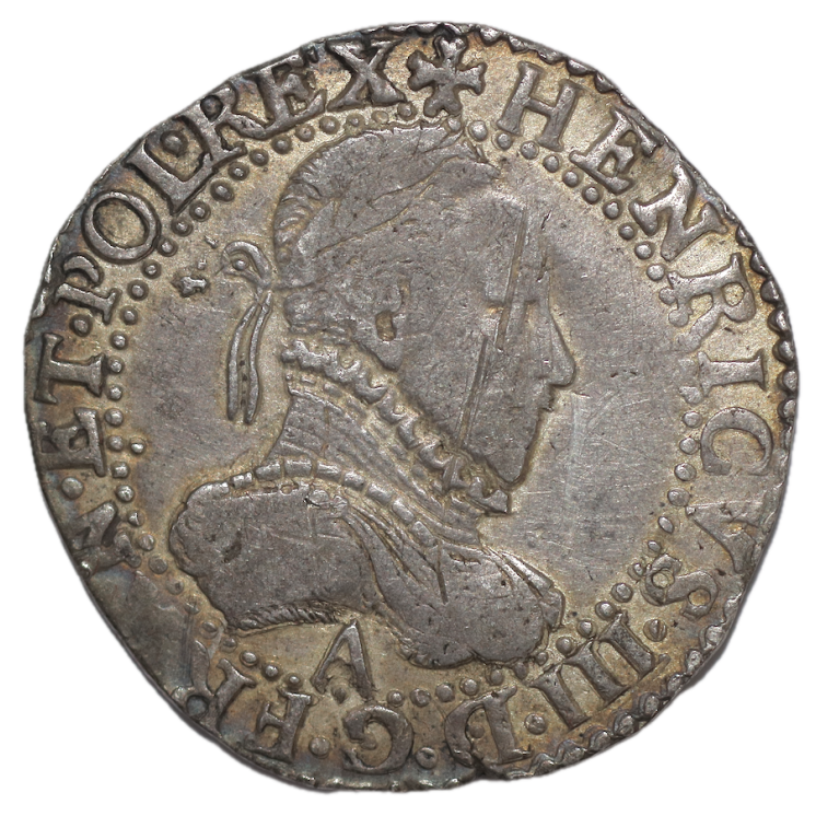 Henri III - France (1574-1589), 1/2 Franc 1587 A (Paris) Dup. 1131 B