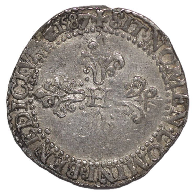 Henri III - France (1574-1589), 1/2 Franc 1587 A (Paris) Dup. 1131 B