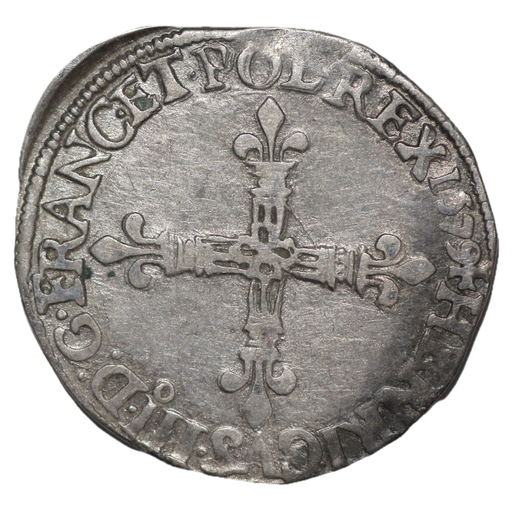 France - Henri III (1574-1589), 1/4 d'Ecu 1578 9 (Rennes)