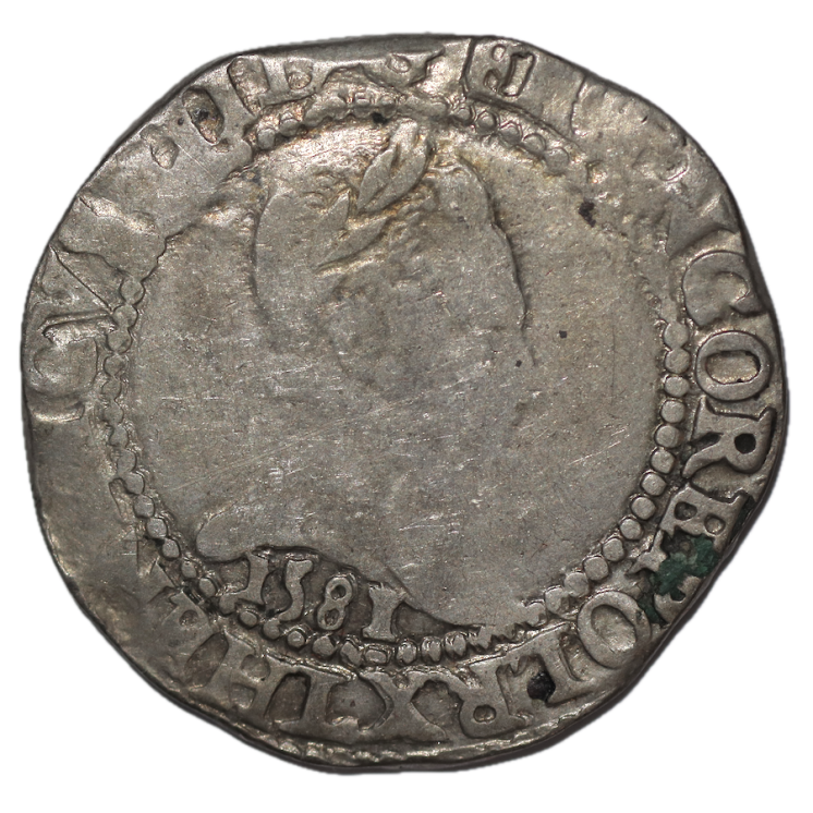 France - Henri III (1574-1589) Franc 1581 L (Bayonne)
