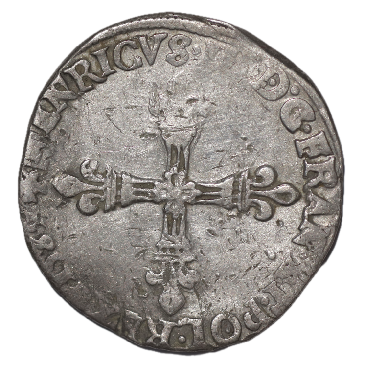 France - Henri III (1574-1589), 1/4 d'Ecu 1586 A (Paris)