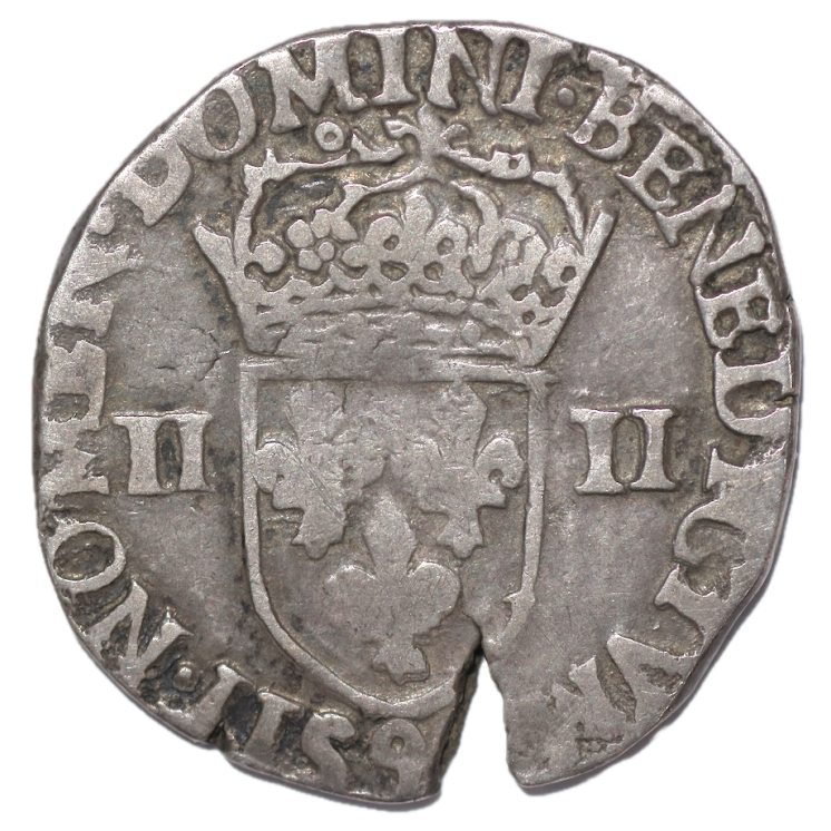 France - Henri III (1574-1589), 1/4 d'Ecu, 1585, 9 (Rennes)