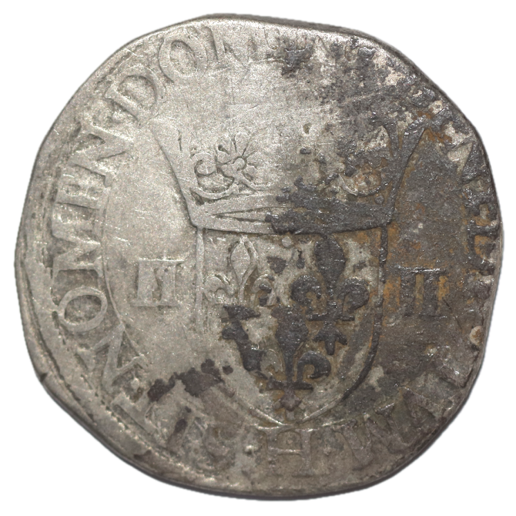 France - Henri III (1574-1589), 1/4 d'Ecu, 1585, H (La Rochelle)