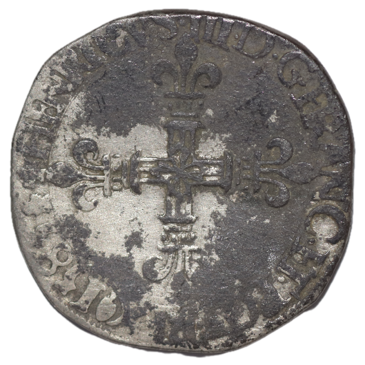 France - Henri III (1574-1589), 1/4 d'Ecu, 1585, H (La Rochelle)