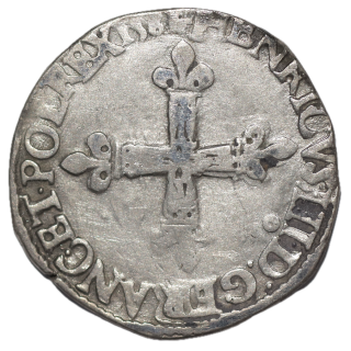 France - Henri III (1574-1589), 1/4 d'Ecu, 1584, 9 (Rennes)