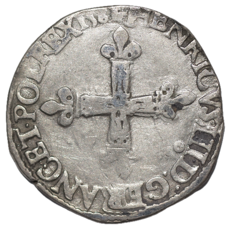 France - Henri III (1574-1589), 1/4 d'Ecu, 1584, 9 (Rennes)