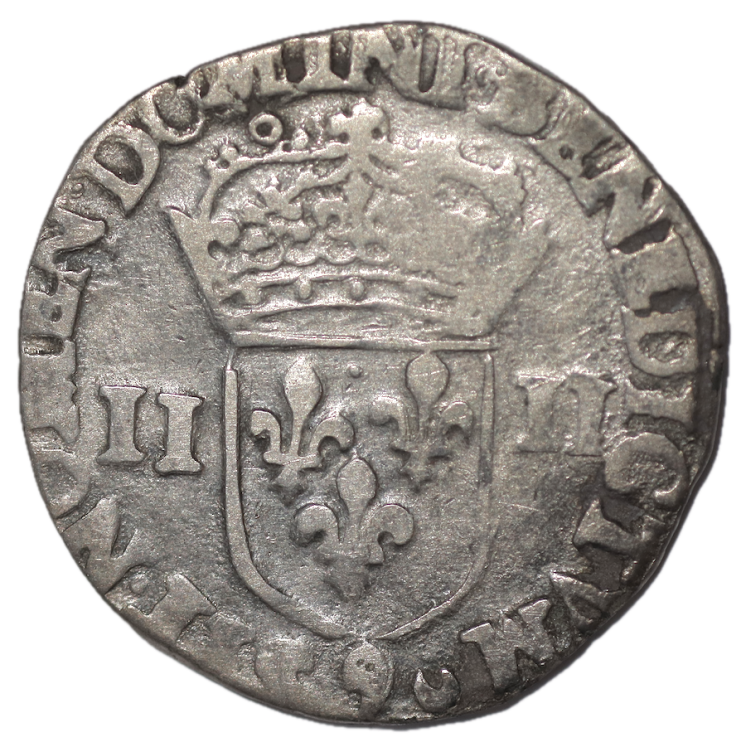 France - Henri III (1574-1589), 1/4 d'Ecu, 1584, 9 (Rennes)