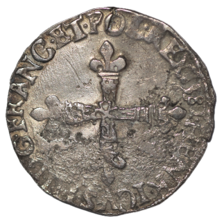 France - Henri III (1574-1589), 1/4 d'Ecu, 1583, 9 (Rennes)