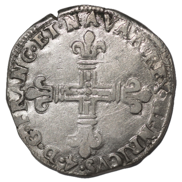 France - Henri IV (1589-1610), 1/4 d'Ecu de Navarre, 1598