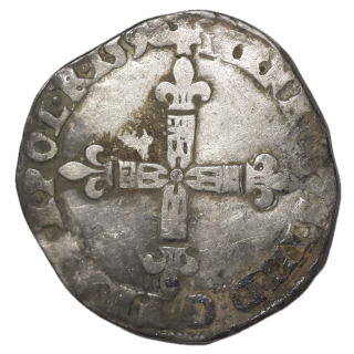 France - Henri III (1574-1589), 1/4 d'Ecu, 1590, L (Bayonne)
