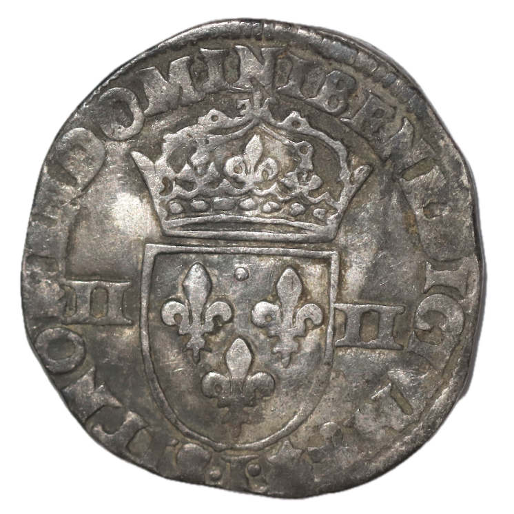 France - Henri III (1574-1589), 1/4 d'Ecu, 1590, L (Bayonne)