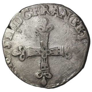 France - Henri III (1574-1589), 1/4 d'Ecu, 9 (Rennes)