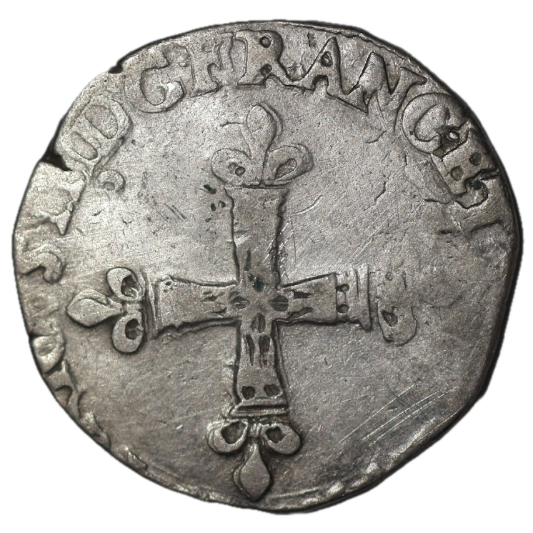 France - Henri III (1574-1589), 1/4 d'Ecu, 9 (Rennes)