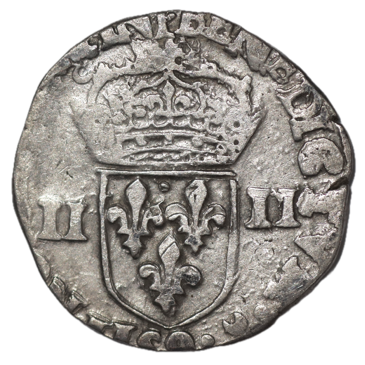 France - Henri III (1574-1589), 1/4 d'Ecu, 9 (Rennes)