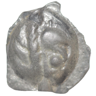 Gaules - Leuques (75-50 av J.C.), Région de Toul, Potin à la tête d'indien