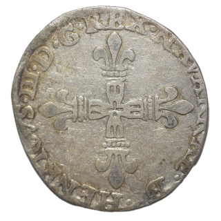 France - Henri III (1574-1589), 1/4 d'Ecu 1589 Navarre Bearn et Bourbon