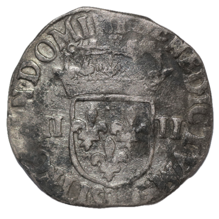France - Henri III (1574-1589), 1/4 d'Ecu 1588 9 (Rennes)