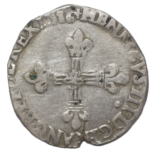 France - Henri III (1574-1589), 1/4 d'Ecu, 1586, 9 (Rennes)
