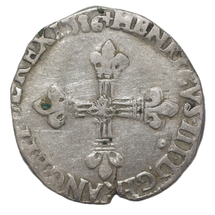 France - Henri III (1574-1589), 1/4 d'Ecu, 1586, 9 (Rennes)