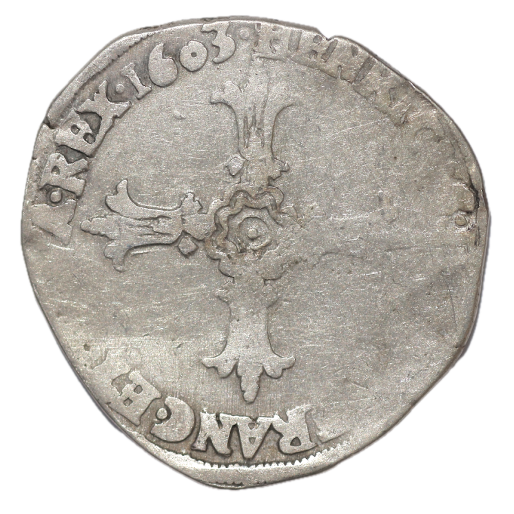 France - Henri IV (1589-1610), 1/4 d'Ecu, 1603, N (Montpellier)