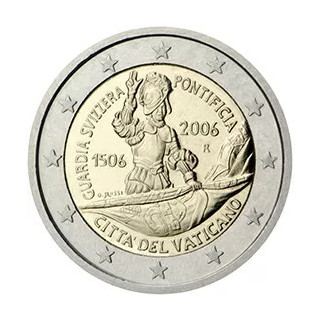 2006 - Vatican, 2 Euros 5e centenaire de la Garde suisse pontificale (pièce seule)