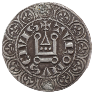 France - Louis IX (1226-1270), Gros Tournois (trous rebouchés)