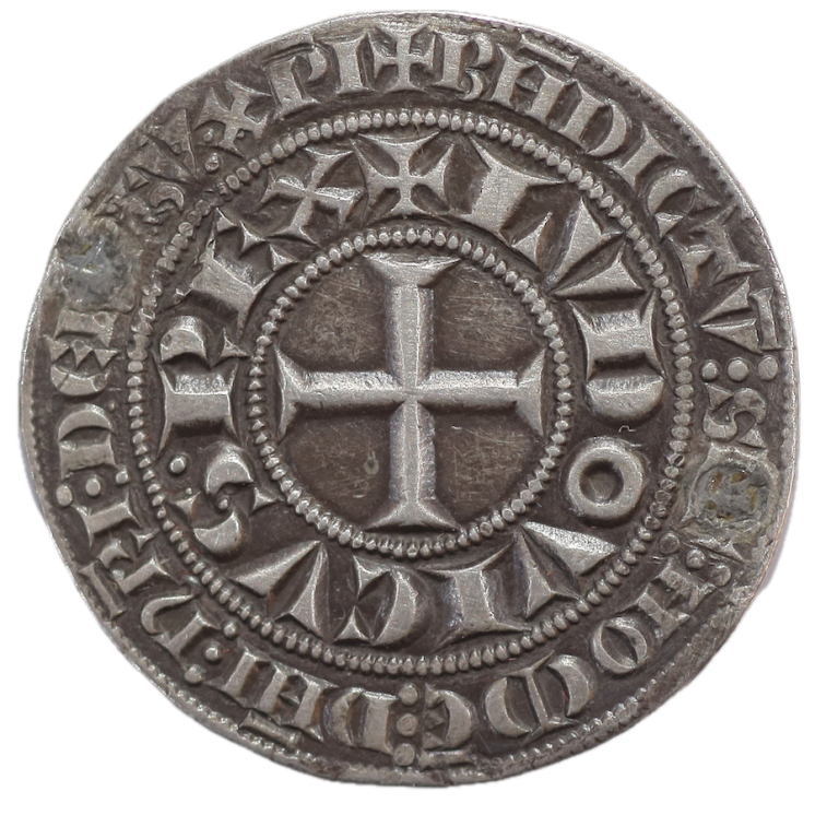 France - Louis IX (1226-1270), Gros Tournois (trous rebouchés)