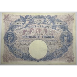 France - 50 Francs Bleu et Rose, 7-1-1919, Rare