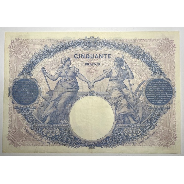 France - 50 Francs Bleu et Rose, 7-1-1919, Rare