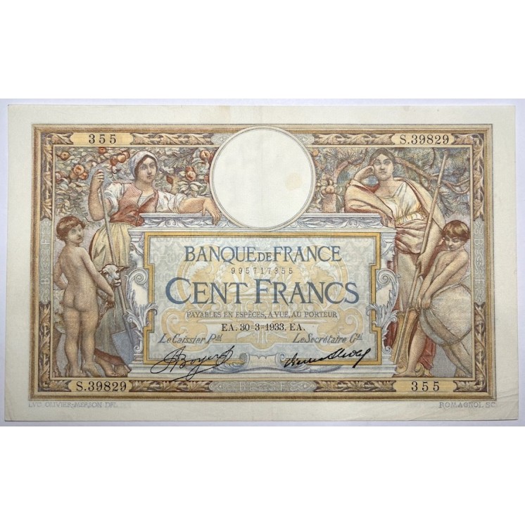 France - 100 Francs Luc Olivier Merson, 30-3-1933
