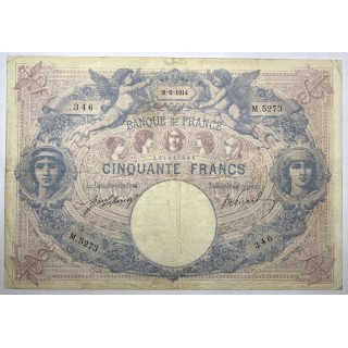 France - 50 Francs Bleu et Rose, 9-6-1914
