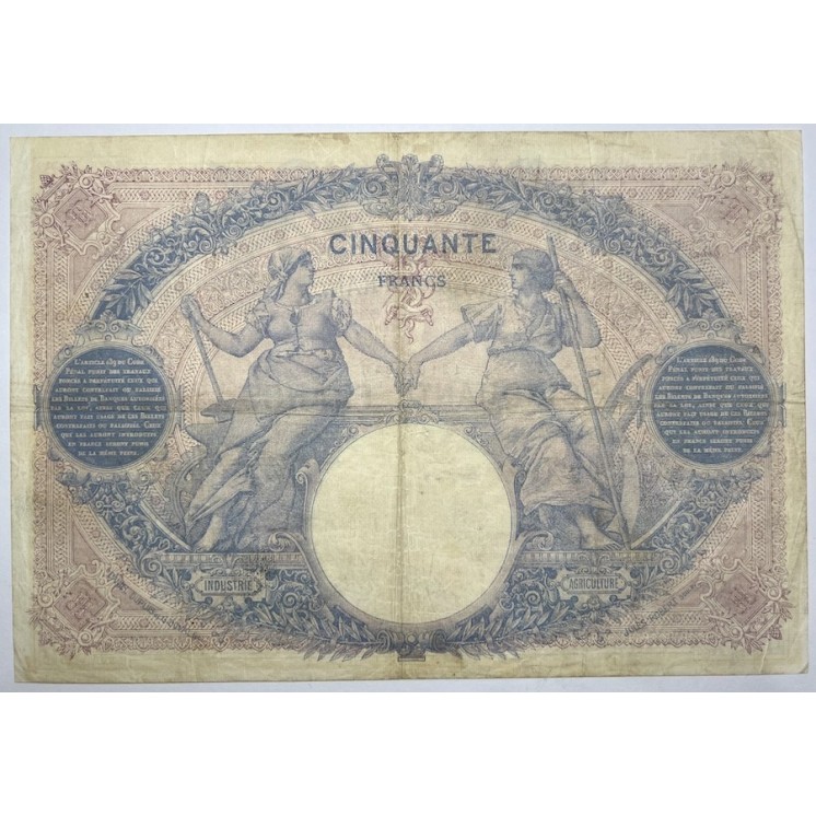 France - 50 Francs Bleu et Rose, 9-6-1914