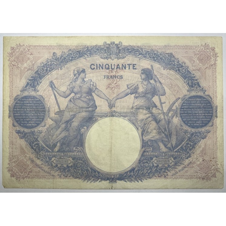 France - 50 Francs Bleu et Rose, 6-11-1914