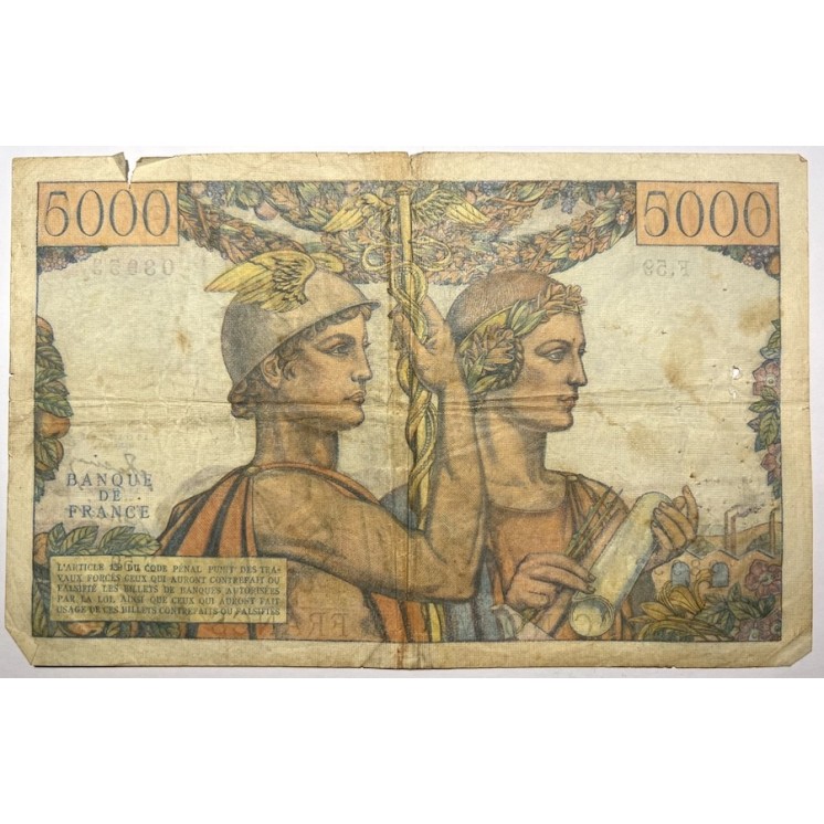 France - 5000 Francs Terre et Mer, K.5-4-1951.K.