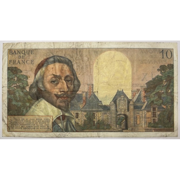France - 10 Nouveaux Francs Richelieu, E.4-10-1962.E.