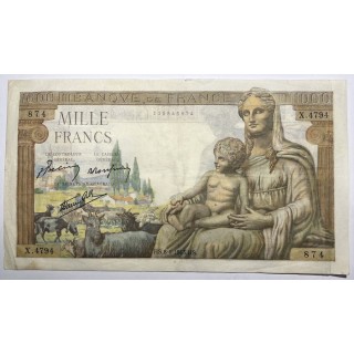 France - 1000 Francs Déesse Déméter, HS.8-4-1943.HS.
