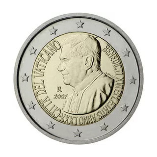 2007 - Vatican, 2 Euros 80e anniversaire de Sa Sainteté le pape Benoît XVI (pièce seule)