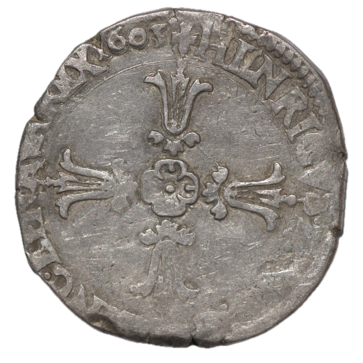 France - Henri IV (1589-1610), 1/4 d'Ecu, 1603, F (Angers)