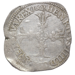 France - Henri IV (1589-1610), 1/4 d'Ecu, 1602 F (Angers)