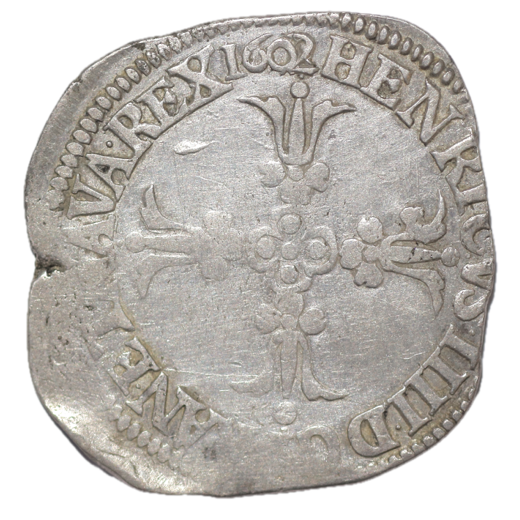 France - Henri IV (1589-1610), 1/4 d'Ecu, 1602 F (Angers)