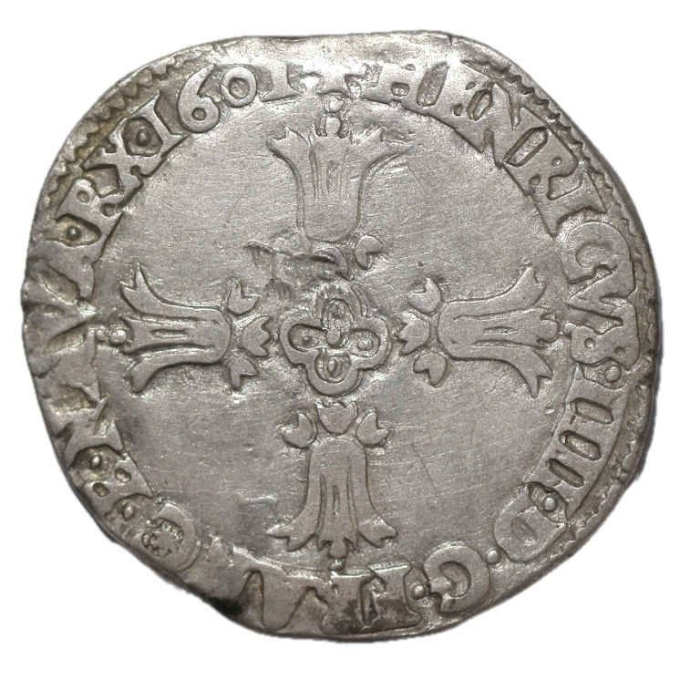 France - Henri IV (1589-1610), 1/4 d'Ecu, 1610, L (Bayonne)