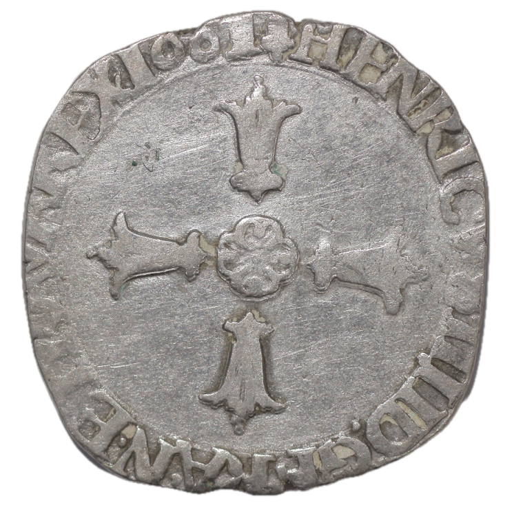 France - Henri IV (1589-1610), 1/4 d'Ecu, 1601, H (La Rochelle)