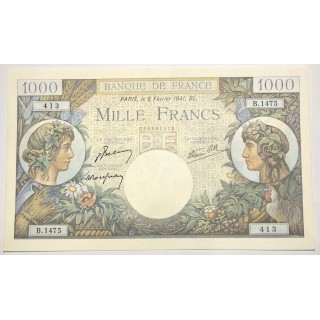 France - 1000 Francs, Commerce et Industrie, 6 Février 1941, B.1475
