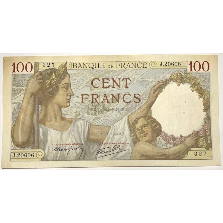 France - 100 Francs Sully, UO.3-4-1941.UO.