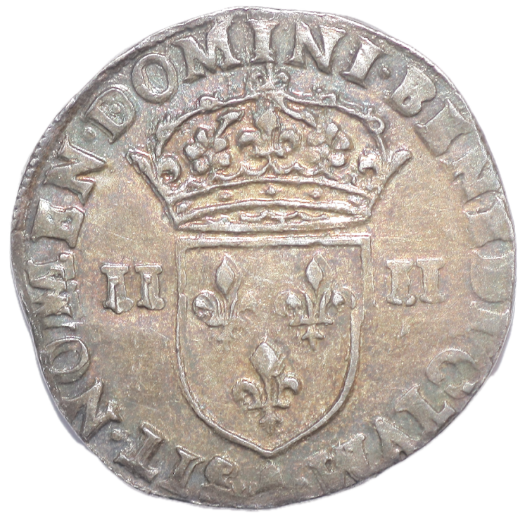 France - Henri III (1574-1589), 1/4 d'écu, Double frappe, 1589, A (Paris)