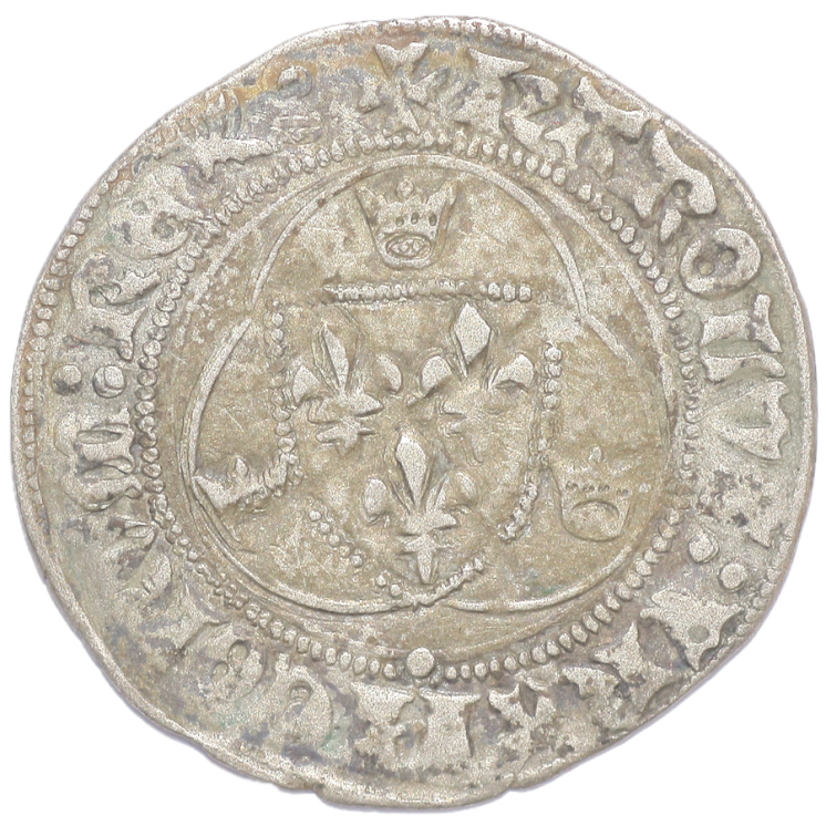 France - Charles VIII (1483-1498), Grand blanc aux couronnelles