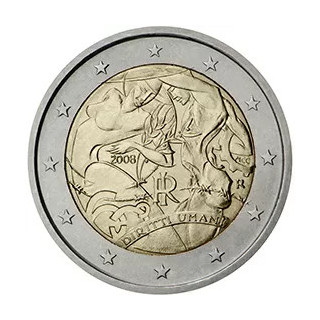 2008 - Italie, 2 Euros  60e anniversaire de la Déclaration Universelle des Droits de l’Homme